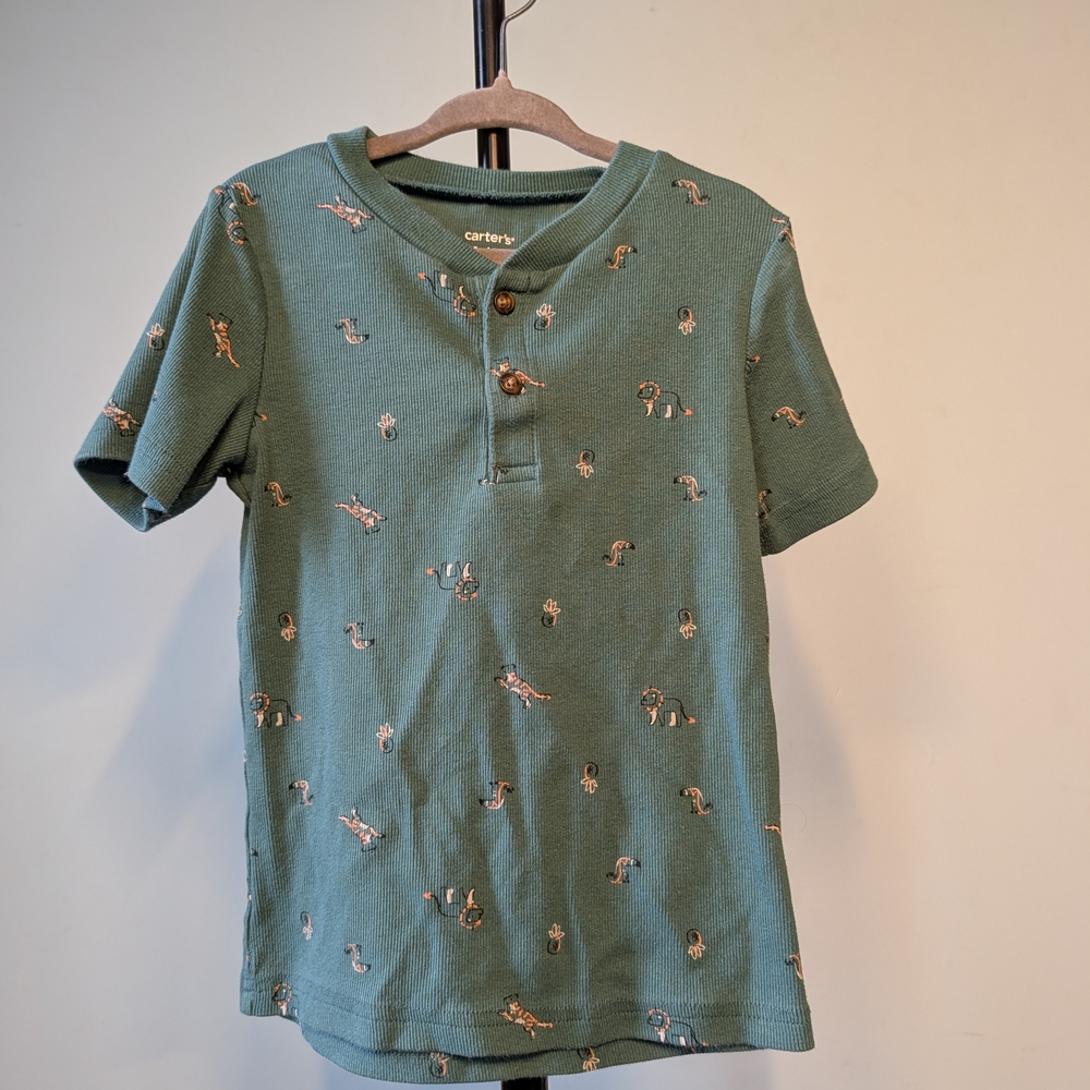Carter's Teal Kids Tee with Animal Pattern